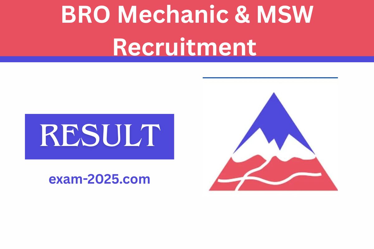 BRO Mechanic & MSW Recruitment 2025
